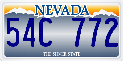 NV license plate 54C772