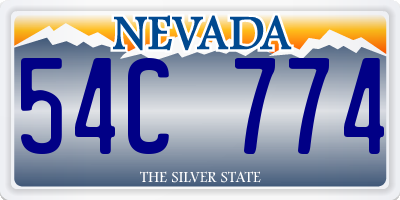 NV license plate 54C774