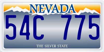 NV license plate 54C775
