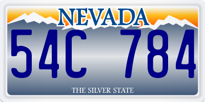 NV license plate 54C784