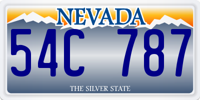 NV license plate 54C787