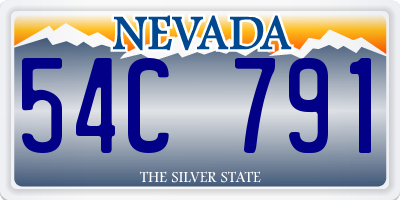 NV license plate 54C791