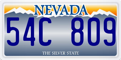 NV license plate 54C809