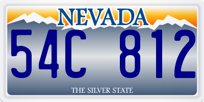 NV license plate 54C812