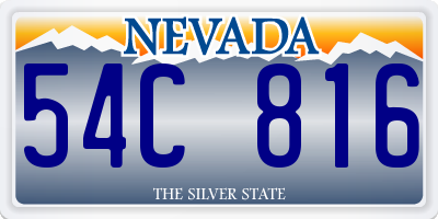 NV license plate 54C816