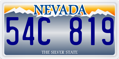 NV license plate 54C819