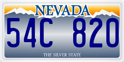 NV license plate 54C820