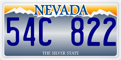 NV license plate 54C822