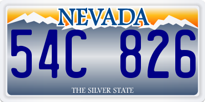 NV license plate 54C826