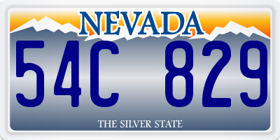 NV license plate 54C829