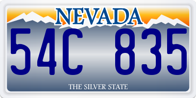NV license plate 54C835