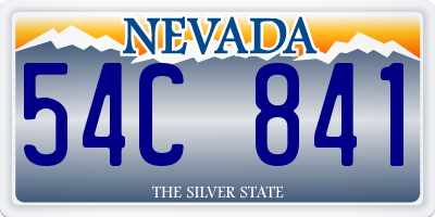 NV license plate 54C841