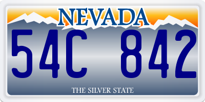 NV license plate 54C842