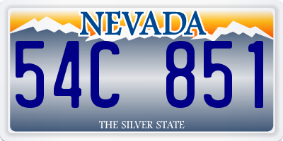 NV license plate 54C851