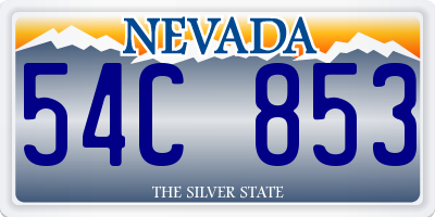 NV license plate 54C853