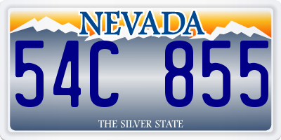 NV license plate 54C855