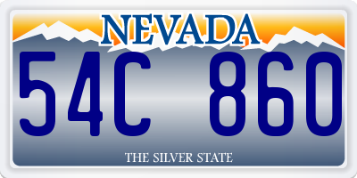 NV license plate 54C860