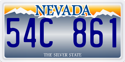 NV license plate 54C861