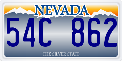 NV license plate 54C862