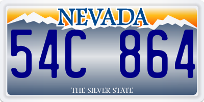 NV license plate 54C864