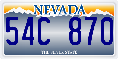 NV license plate 54C870