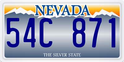 NV license plate 54C871