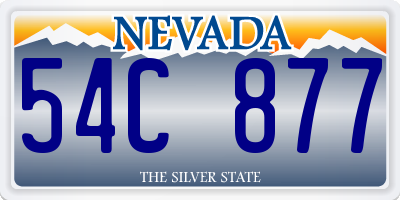 NV license plate 54C877