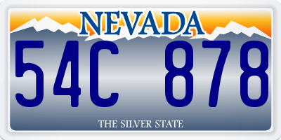 NV license plate 54C878