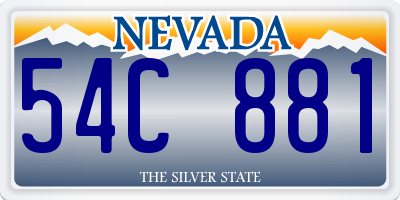 NV license plate 54C881