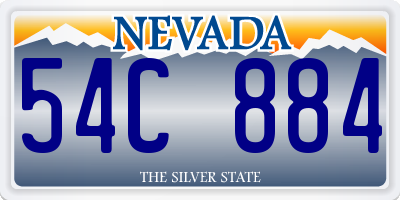 NV license plate 54C884