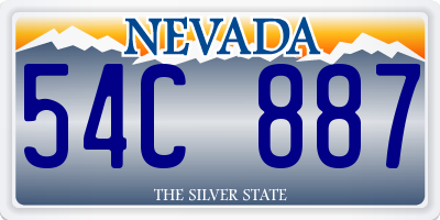 NV license plate 54C887