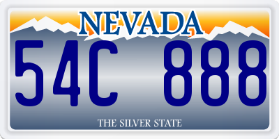 NV license plate 54C888