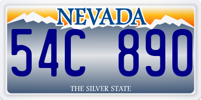 NV license plate 54C890