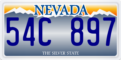 NV license plate 54C897