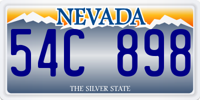 NV license plate 54C898