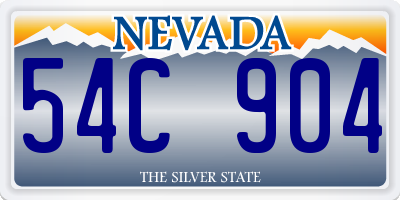 NV license plate 54C904