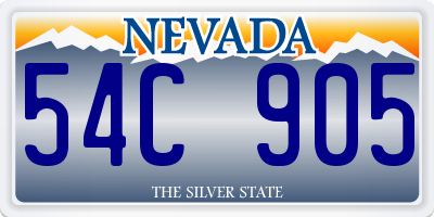 NV license plate 54C905
