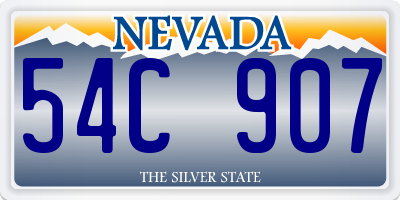 NV license plate 54C907