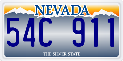 NV license plate 54C911