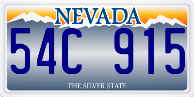 NV license plate 54C915