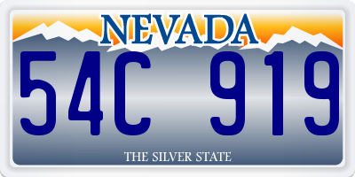 NV license plate 54C919