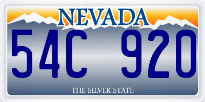 NV license plate 54C920