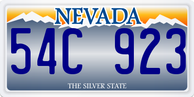 NV license plate 54C923