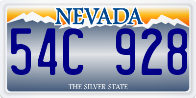 NV license plate 54C928