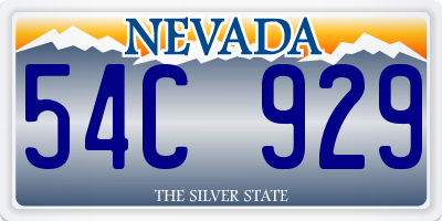 NV license plate 54C929