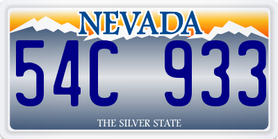 NV license plate 54C933