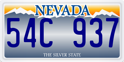 NV license plate 54C937