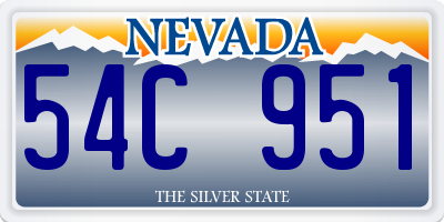 NV license plate 54C951