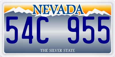 NV license plate 54C955
