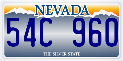 NV license plate 54C960